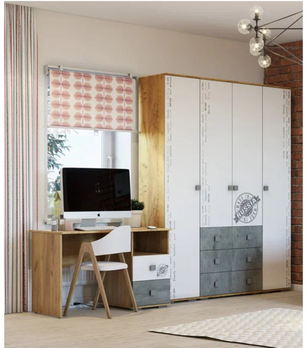 "Тренд" ПС-02 крафт/белый фп/бетон