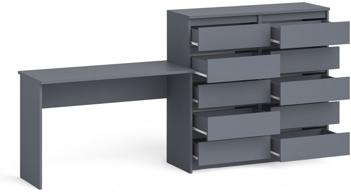 Мори письменный стол МСП1200.1 + Комод МК1200.10, графит