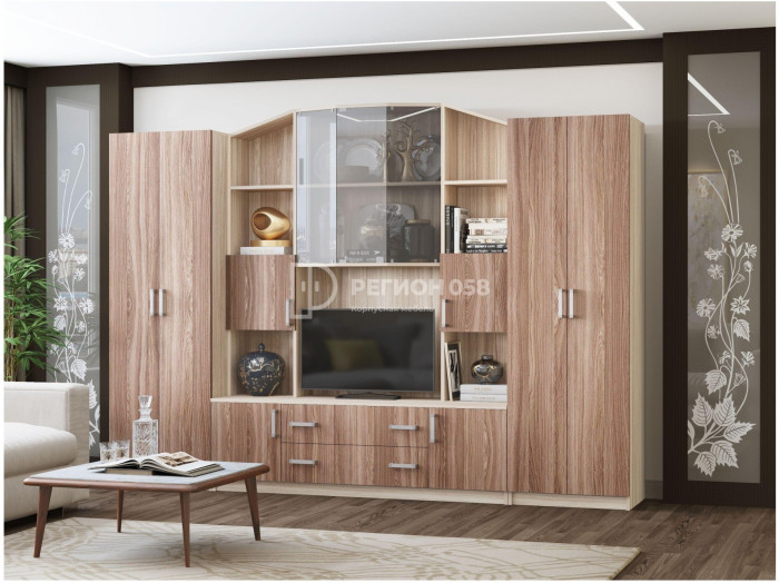 Гостиная Макарена-4 ЛДСП (Венге / Ясень шимо светлый)