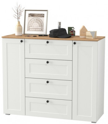 Остин 16.221 Комод, белый шагрень/дуб крафт золотой