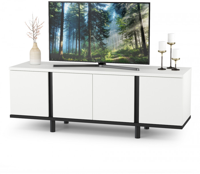 Валенсия Спальня № 11, цвет ЛДСП белый шагрень/чёрный/МДФ белый шагрень, ортопед есть, сп. м. 1600х2000 мм., б/м