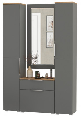 Октава Прихожая 43, серый графит/дуб крафт золотой/фасады МДФ серый графит