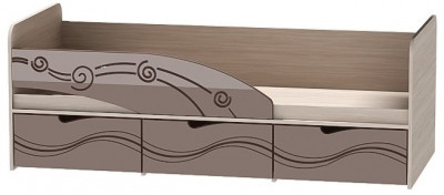 Детская кровать Бриз-3 80х190, волна (Шоколад/Ясень шимо светлый/Левый)