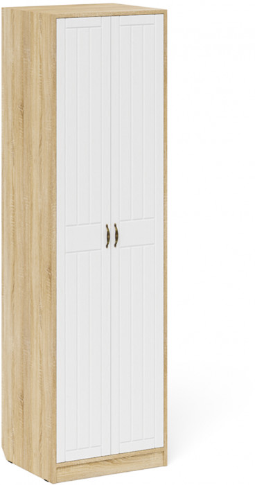 Прихожая П-6 Компоновка № 17, дуб сонома/фасады МДФ белое дерево фрезеровка прованс