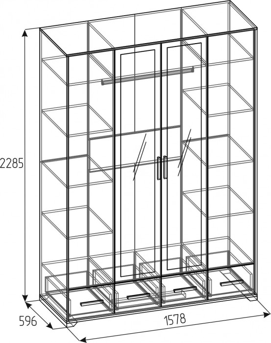 Шкаф для одежды и белья Айрис 555, дуб