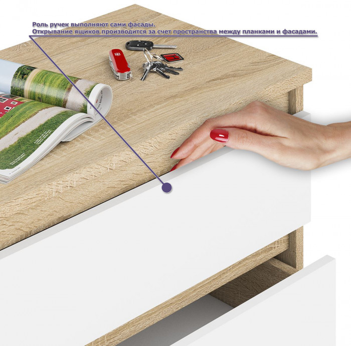Мори компьютерный стол МС-1 левый + Комод МК700.5 + Полка 900, дуб сонома/белый
