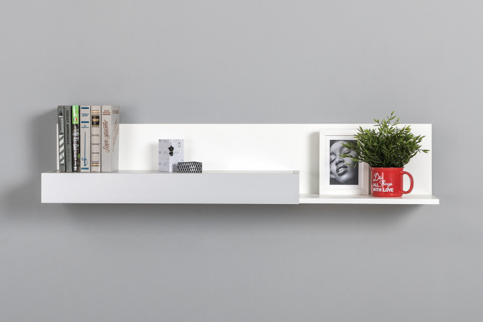 Торонто 16.475 Полка, белый шагрень/стальной серый