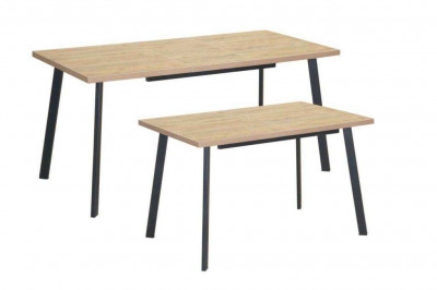 Стол обеденный Бэлфаст Черный / Дуб веллингтон