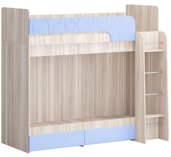 Двухъярусная кровать Бемби МДФ NEW, ясень (Ванда, Ясень шимо светлый)