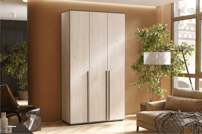 Норд Шкаф трехстворчатый 1200 Дуб Крафт белый