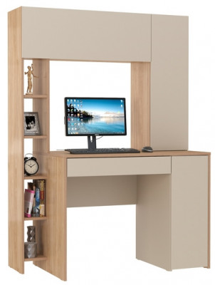 Стол компьютерный Комфорт 12.71, цвет гикори рокфорд натуральный/сатин, ШхГхВ 116,7х60,2х165,4 см., НЕ универсальная сборка