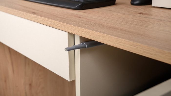 Стол компьютерный Комфорт 12.71, цвет гикори рокфорд натуральный/сатин, ШхГхВ 116,7х60,2х165,4 см., НЕ универсальная сборка