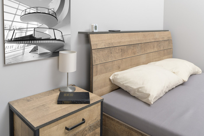 Трувор 13.290 Тумба прикроватная, цвет дуб гранж песочный/интра, ШхГхВ 50х36,6х54,4 см.