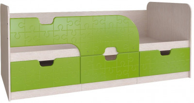 Кровать детская "Минима" 1860 (1892х770х850) дуб атланта/лазурь