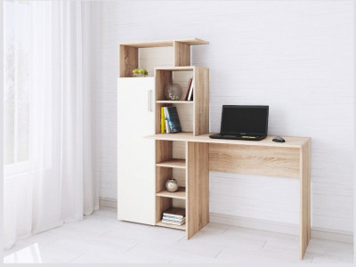 Компьютерный стол Квартет-7 дуб сонома/белый