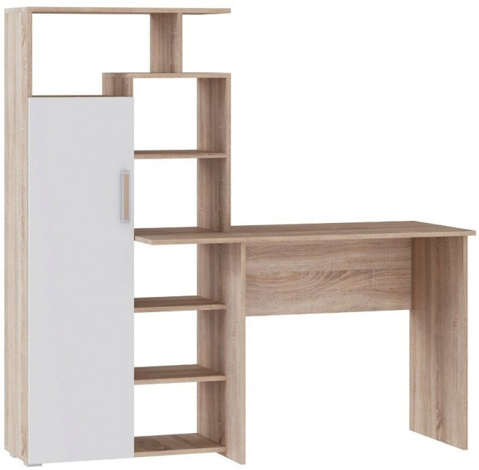 Компьютерный стол Квартет-7 дуб сонома/белый