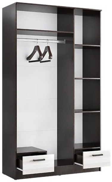 Адель Шкаф 1,2, вотан/Белый глянец