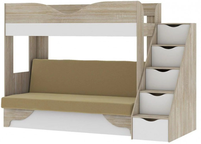 Латте 77-01 кровать-диван Дуб сонома / Аляска / Велюр Бежевый