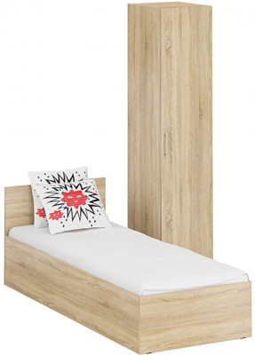 Кровать 0800 + Пенал Стандарт, дуб сонома