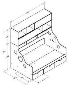 Дельта-21.02 Кровать с антресолью 120