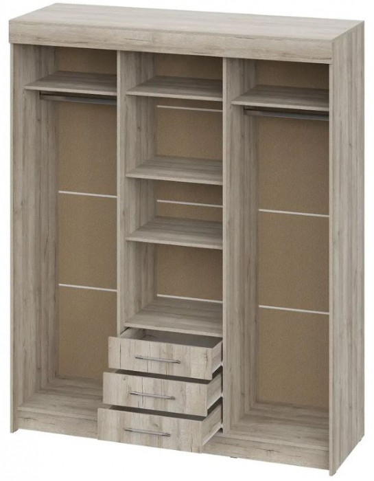 шкаф-купе Фортуна дуб крафт серый/дуб крафт серый