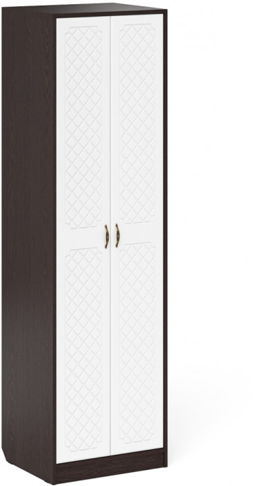 Прихожая П-6 Компоновка № 18, венге/фасады МДФ белое дерево фрезеровка ромб