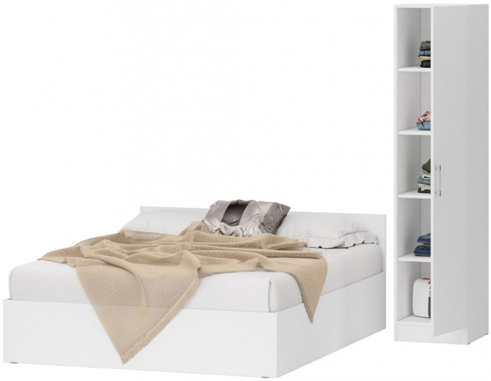 Кровать 1600 + Пенал Стандарт, белый