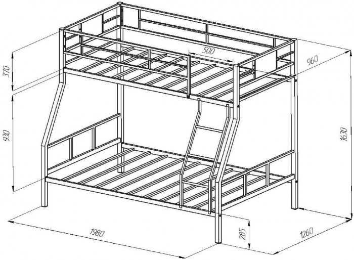 Двухъярусная кровать Гранада 1КВ (Ясень шимо светлый, Белый)