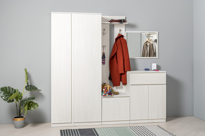 КР100 Ника прихожая 13.248 Тумба, цвет ясень анкор светлый, ШхГхВ 53,8х38,1х53,9 см., универсальная сборка