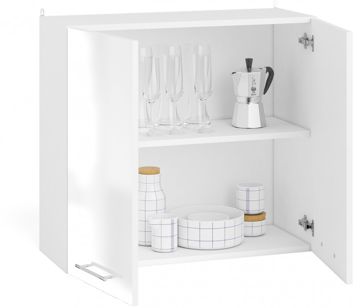 Кухня Мебель--24 ШВ800 Шкаф 80 см., цвет корпус белый/фасад МДФ белый глянец, ШхГхВ 80х32х72 см.