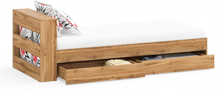 Ксения Кровать с ящиками 0900, дуб вотан