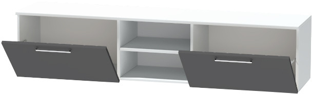 Тумба для ТВ-техники подвесная "Иннэс-7", Белый/Графит