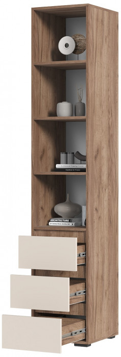 Хелен ПН 02 Пенал открытый (0,400х2,100х0,460) кашемир/дуб крафт табачный