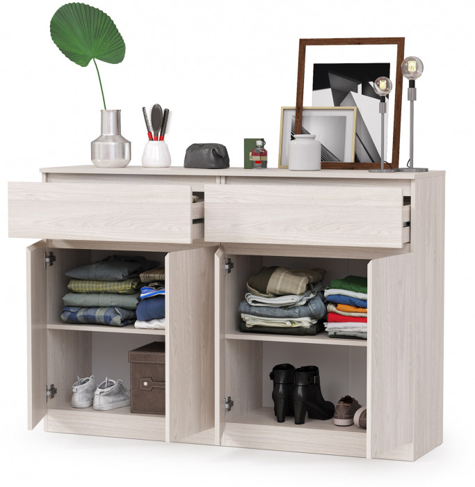 КР100 Ника прихожая 13.317.03 Комод + 13.317.03 Комод, цвет ясень анкор светлый, ШхГхВ 144х38,1х97,7 см.