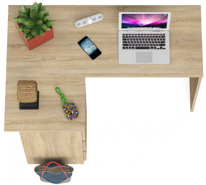 Мори компьютерный стол МС-16 левый, дуб сонома