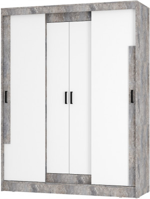 Шкаф-купе "Смарт" ШКК-06 Цемент светлый/белый