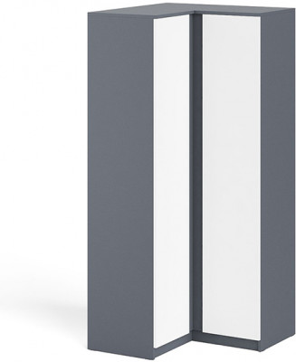 Мори Шкаф угловой МШУ960.1, цвет графит/белый, ШхГхВ 96,4х96,4х209,6 см.