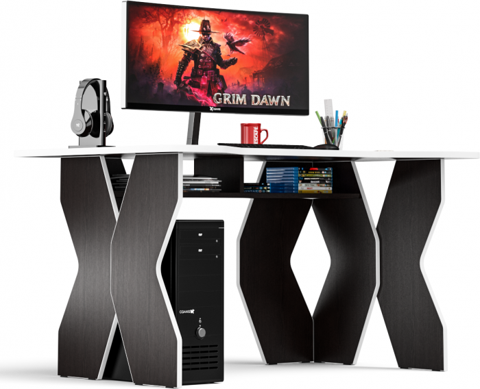 компьютерный стол С-МД-СК5-1400, венге/кромка белая