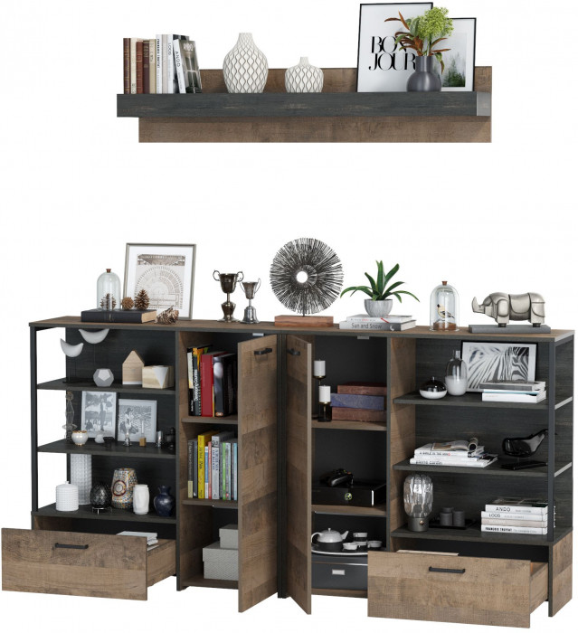 Трувор Гостиная 001, дуб гранж песочный/интра