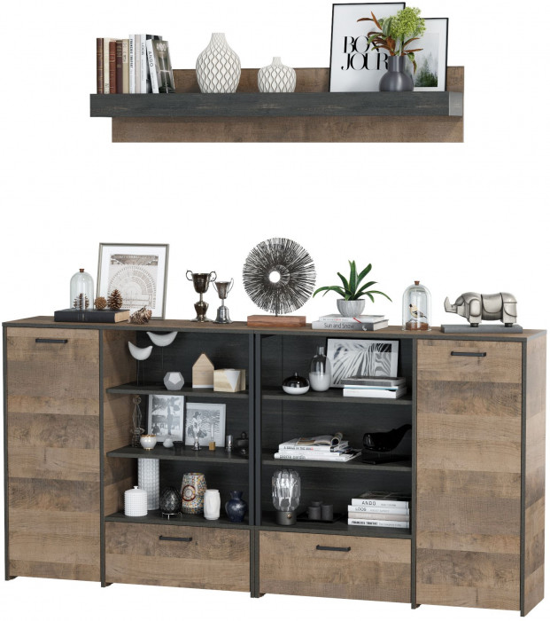 Трувор Гостиная 001, дуб гранж песочный/интра