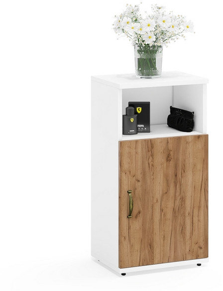 Лидер-8 Модуль Тумба МД 3.19, белый шагрень/крафт золото