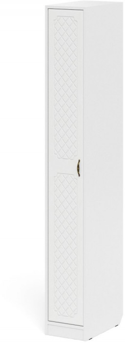 Прихожая П-6-500 Пенал, белая шагрень/фасады МДФ белое дерево фрезеровка ромб