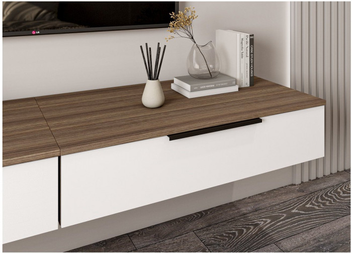 МС Роза Тумба подвесная (Ройс)+ ручка скоба (Орех Франклин карамель/Графит скин)