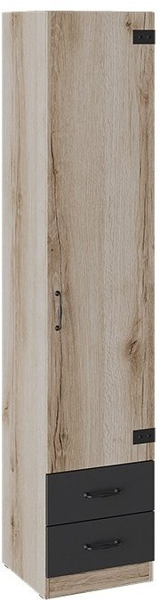 Окланд ТД-324.07.21 Шкаф для белья комбинированный (Фон Черный/Дуб Делано)