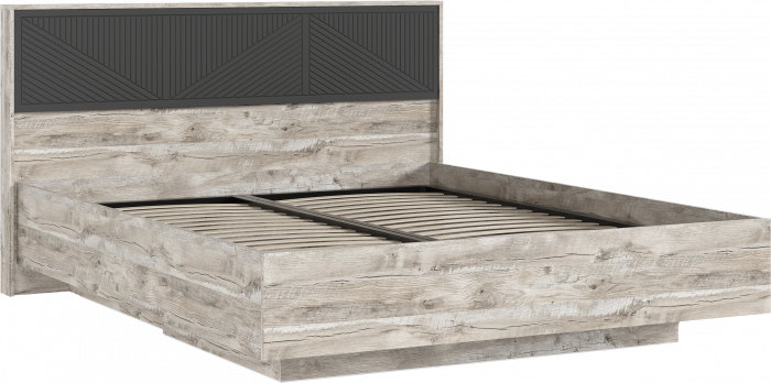 Сильвия Кровать парящая 1,6м (ортопед металл) с подсветкой Браш Графит/Дуб Юкон, Дуб Юкон