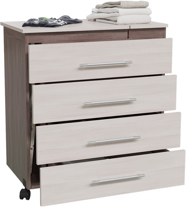 Комод с гладильной доской 4-44300бод.темсв, цвет бодега тёмный/бодега светлый, ШхГхВ 75х43х84 см., разложенный 169х43х91 см.