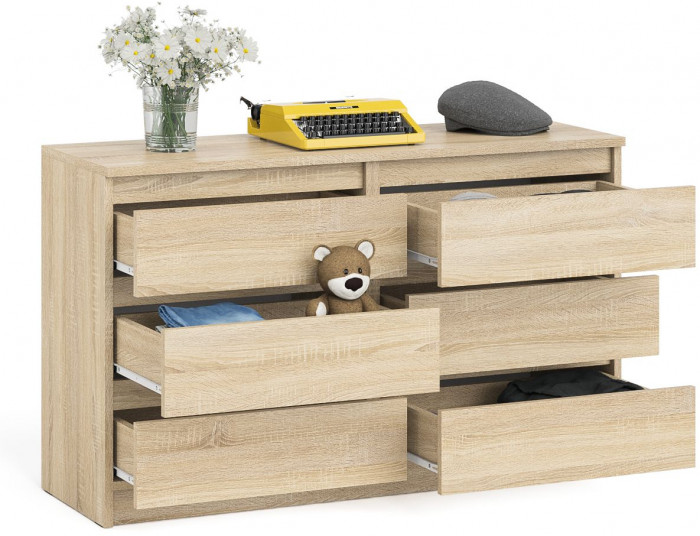 Мори Комод МК1200.6, цвет дуб сонома, ШхГхВ 120,4х41х73 см.