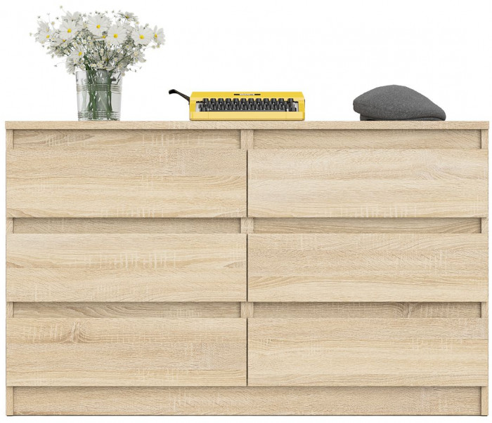 Мори Комод МК1200.6, цвет дуб сонома, ШхГхВ 120,4х41х73 см.