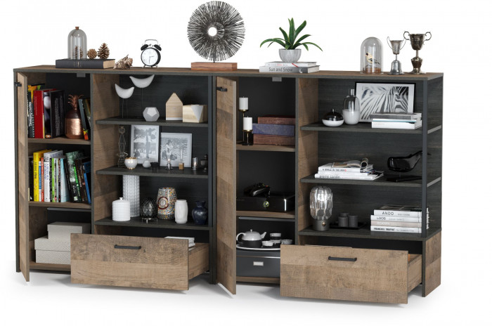 Трувор 13.307.01 Комод + 13.307.01 Комод, цвет дуб гранж песочный/интра, ШхГхВ 218х36,9х106,9 см., универсальная сборка