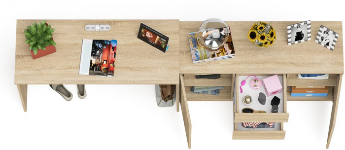 Мори письменный стол МСП1200.1 + Комод МК1200.3, дуб сонома